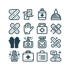 Fast aid Icons Set Vector Design. Medical Icons Set Vector Design Illustration