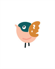 Charming cartoon bird for children’s projects