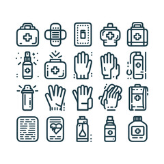 Fast aid Icons Set Vector Design. Medical Icons Set Vector Design Illustration