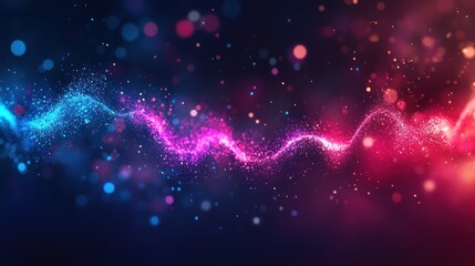 Fototapeta premium Abstract Digital Wave with Shimmering Lights