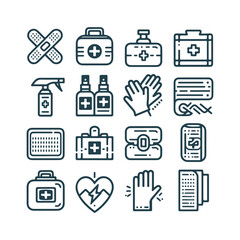 Fast aid Icons Set Vector Design. Medical Icons Set Vector Design Illustration