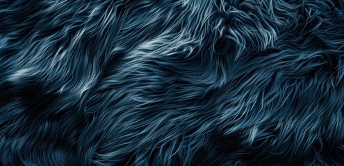 Fototapeta premium Dark blue soft furry texture with flowing wavy patterns