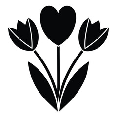 Valentine's Simple Tulip Art.