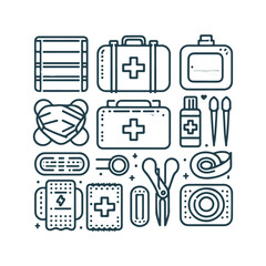 Fast aid Icons Set Vector Design. Medical Icons Set Vector Design Illustration