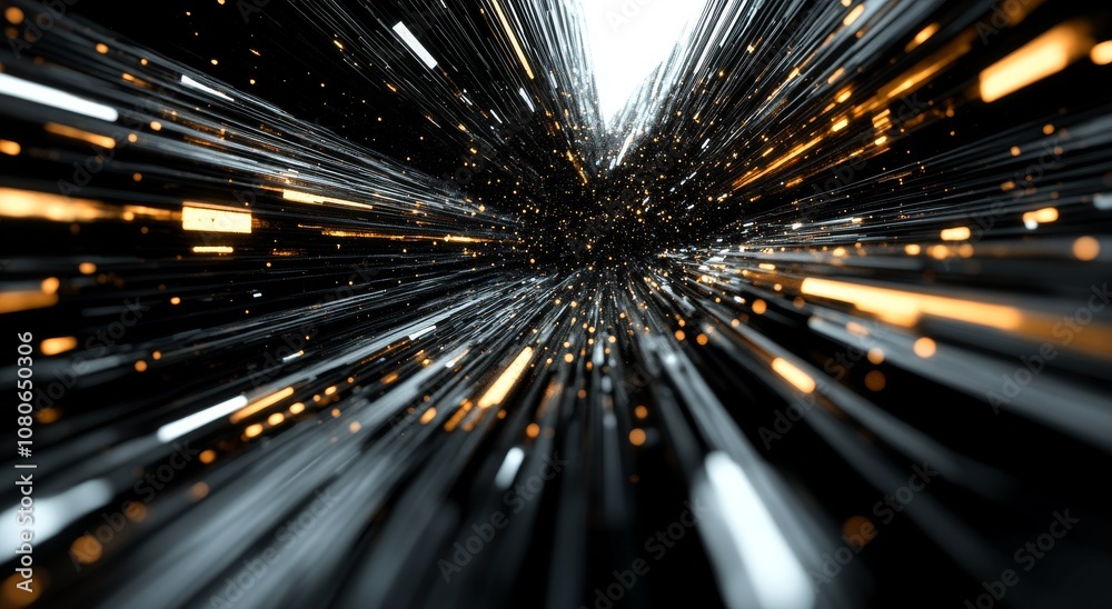 Poster exploring the dynamic intersection of light and motion in abstract artistry