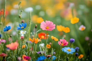 Fototapeta premium Colorful Wildflowers in a Meadow