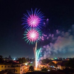 fireworks in the night sky