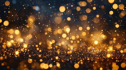 Golden bokeh blur abstract background with soft shimmering lights, perfect for festive 
designs, elegant visual effects, and luxurious event backdrops, trends, Ai