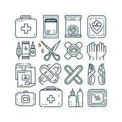 Fast aid Icons Set Vector Design. Medical Icons Set Vector Design Illustration