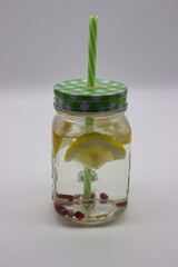 Refreshing Lemon Water in a Mason Jar