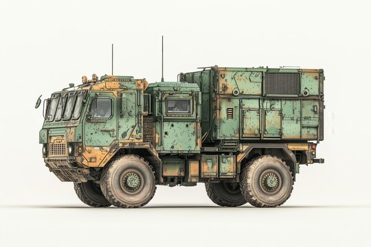 A detailed depiction of a Terminal High Altitude Area Defense system deployed for defense operations