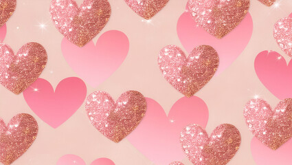 A shimmering Valentine's Day background with Glitter Hearts