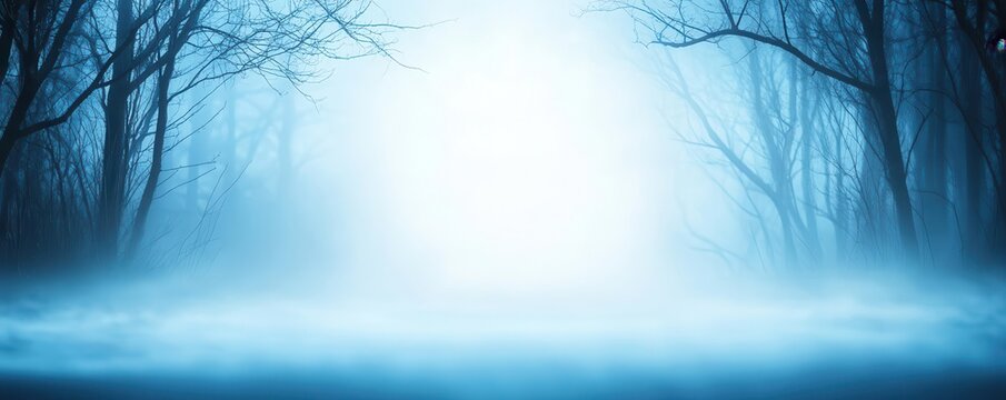 Soft misty forest with blank central area, perfect for inspirational quotes, background template, natureinspired - Powered by Adobe