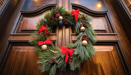 christmas wreath on the door