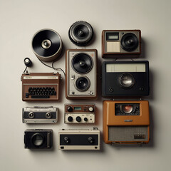 Collection of vintage retro technology