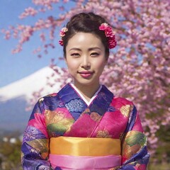 Fototapeta premium portrait of a beautiful young woman with a bouquet of flowers