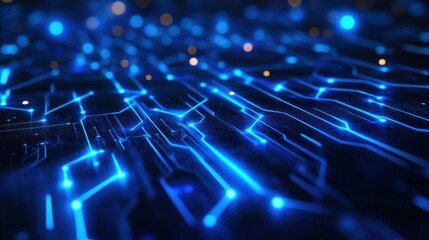 Obraz premium Abstract Blue Circuit Board Background