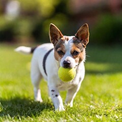dog jack russell terrier playing in the park