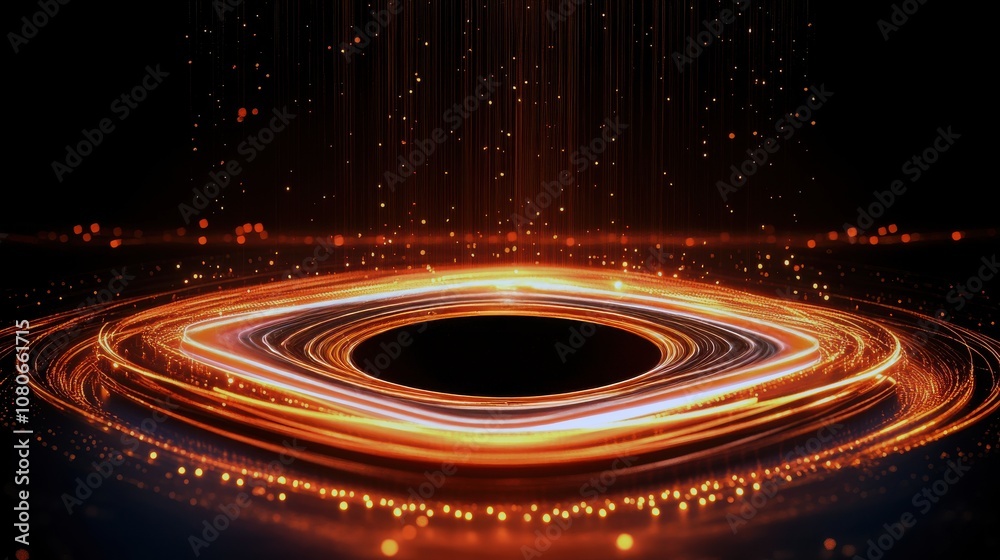 Aufkleber A vibrant, glowing design featuring concentric rings and flowing light, creating a captivating visual effect against a dark backdrop.