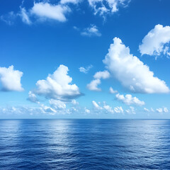 Obraz premium Clear sky and calm sea horizon landscape photos