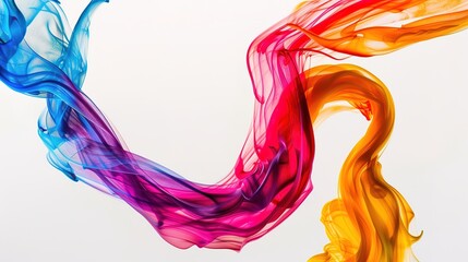 Obraz premium Dynamic Motion on White Background - A Captivating Display of Energy and Movement. Figures or Objects in Swift Action, with Trails of Motion Blurring the Boundaries. The White Background Enhances 