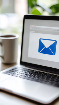 Close-up of a lead nurturing email template on laptop screen