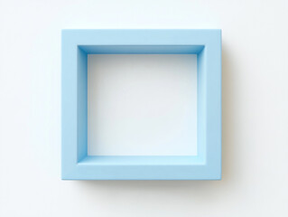 Fototapeta premium Cute cartoon frame icon, blue frame with rounded corners and pastel background inside the frame. 