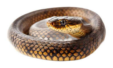 Fototapeta premium Pure serpentine snake on a transparent background. isolated background.