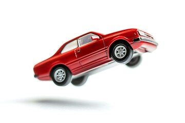 Fototapeta premium Car diving isolated on white background, close up