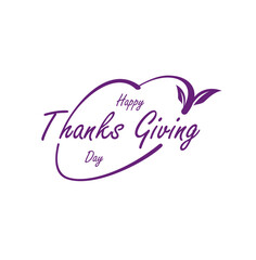 Happy thanksgiving day text, typography vector illustration