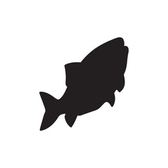 salmon silhouette., Vector illustration. salmon silhouette in line art style. Fish vector by hand drawing. Fish tattoo on white background .Black and white fish vector on white background