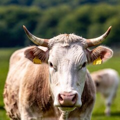 Naklejka premium cow on the field