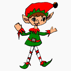 elf kids drawing