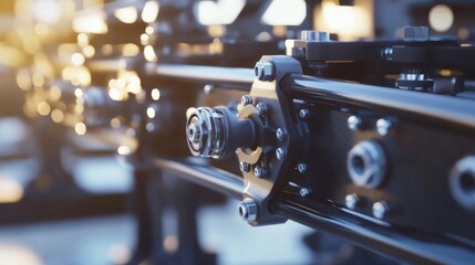 Fototapeta premium Close-up of trucks frame with axle and suspension system detailed in lifelike fashion