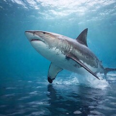 Fototapeta premium shark swimming at the sea