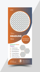 Real estate business rollup banner design template with light orange color 