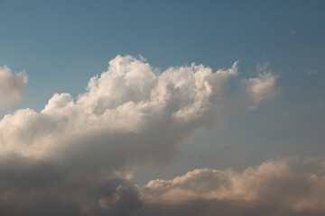 sky and clouds, Dramatic cloudy sky with rays in the background