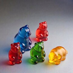 colorful candies on white background