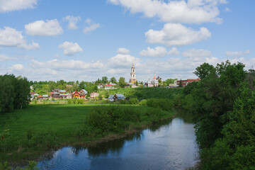 Obraz premium Beautiful summer landscape in Suzdal - a city-reserve in the Vladimir region of Russia. Golden Ring tours. Weekend tour.