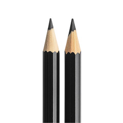Obraz premium Symmetrical black pencil isolated isolated on transparent background.