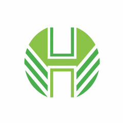 H letter logo vector design. Ideal for eco-friendly, organic or sustainable brand identities.