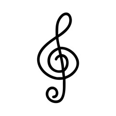 Obraz premium Treble clef icon representing music in a simple and elegant design 