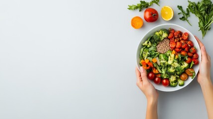 Nutritionist preparing a customized diet plan for a patient, healthy food visuals, diet advice, healthcare