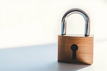 Naklejka premium A close-up shot of a closed padlock on a white background.