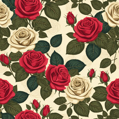   "seamless roses pattern vintage style 
