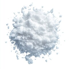 Pile of white snow  top view isolated on a white background