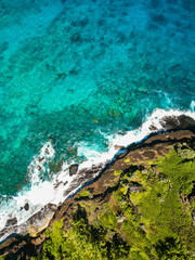 waves crashing on the rocks