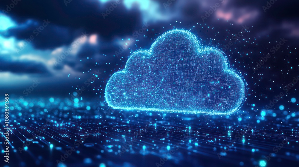 Aufkleber Futuristic Document Management Technologies in Action with Smart Devices and Cloud-Based Collaboration Enhancing Organizational Productivity
