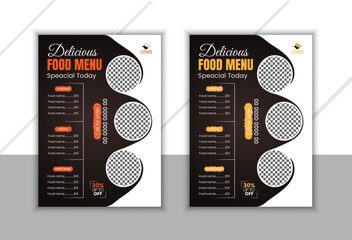 Modern restaurant food menu template design
