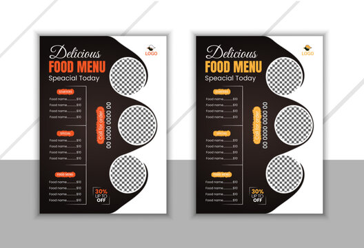Modern restaurant food menu template design